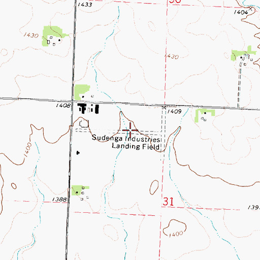 Topographic Map of Sudenga Industries Landing Field (historical), IA