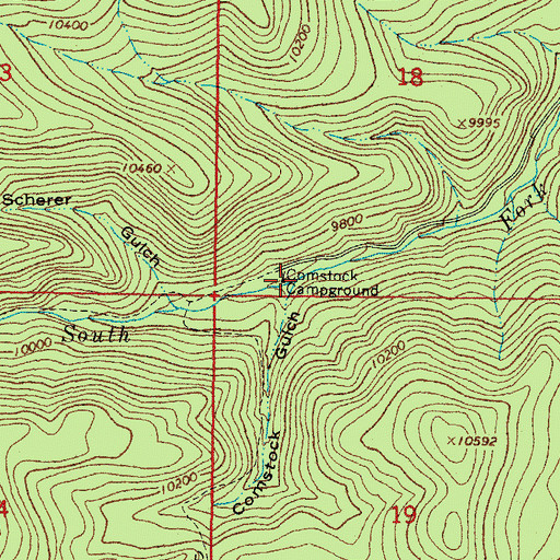 Topographic Map of Comstock Gulch, CO