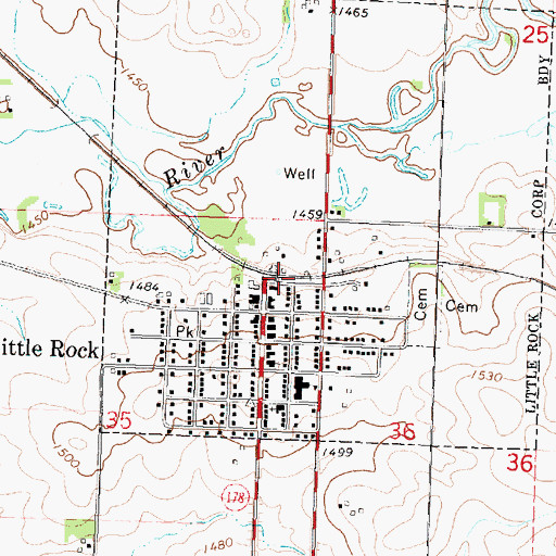 Topographic Map of Little Rock (historical), IA