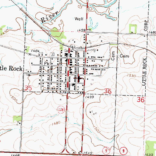 Topographic Map of George - Little Rock Middle School, IA