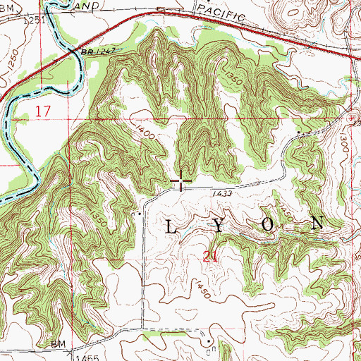 Topographic Map of Big Sioux River Wildlife Area - Kroger Tract, IA