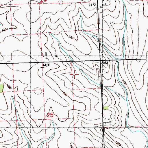 Topographic Map of O'Brien Prairie, IA