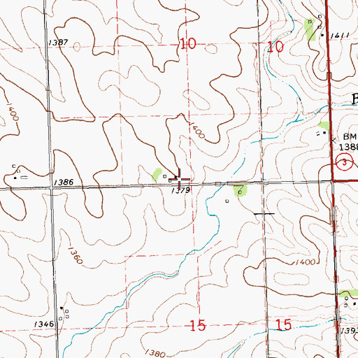 Topographic Map of Ponona Post Office (historical), IA