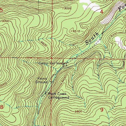 Topographic Map of Camp Val Verde, CO