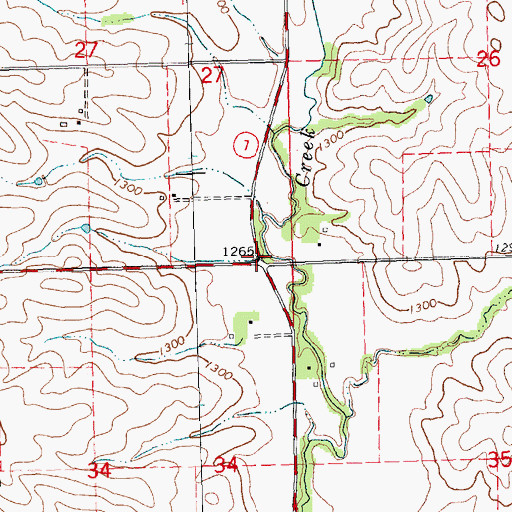 Topographic Map of Potosia Post Office (historical), IA