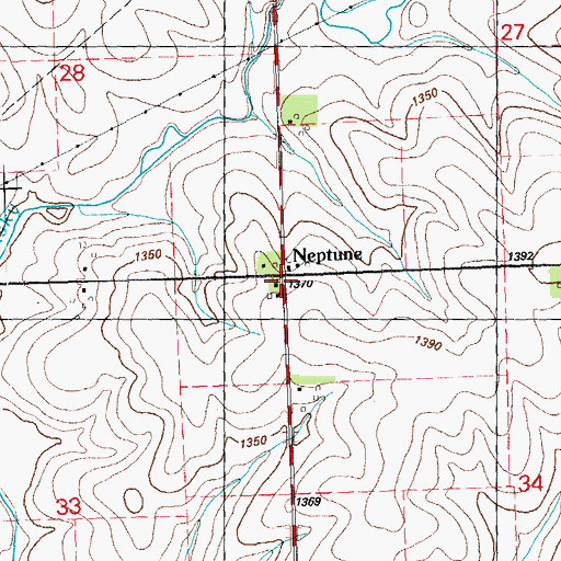 Topographic Map of Neptune Post Office (historical), IA