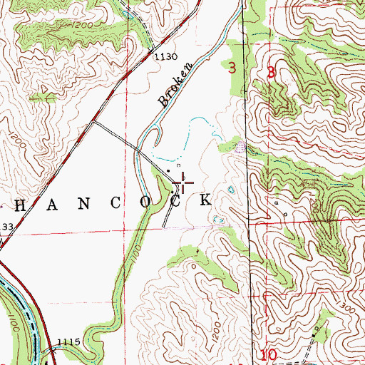 Topographic Map of Broken Kettle Post Office (historical), IA
