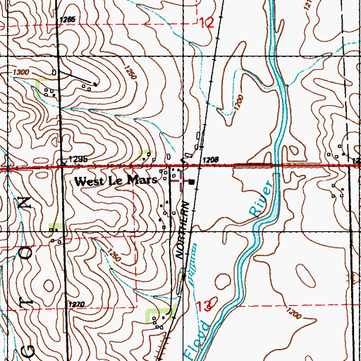 Topographic Map of Dalton Post Office (historical), IA
