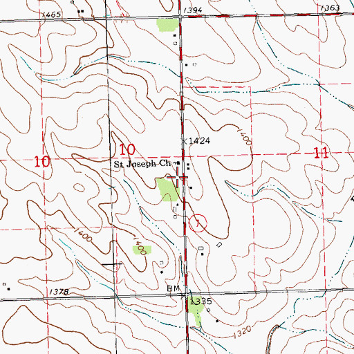 Topographic Map of Ellendale Post Office (historical), IA