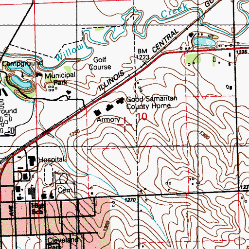 Topographic Map of Plymouth County Sheriff's Office, IA