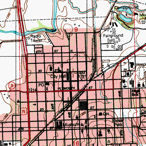 Topographic Map of Le Mars Police Department, IA