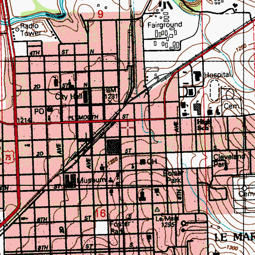 Topographic Map of Iowa Eye Institute, IA
