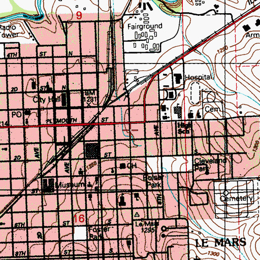 Topographic Map of Chiropractic Health Center, IA