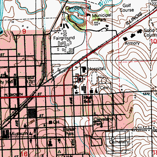 Topographic Map of Medical Associates Building, IA