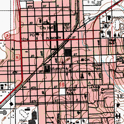 Topographic Map of First United Methodist Church, IA