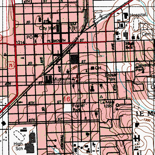 Topographic Map of Church of Christ, IA
