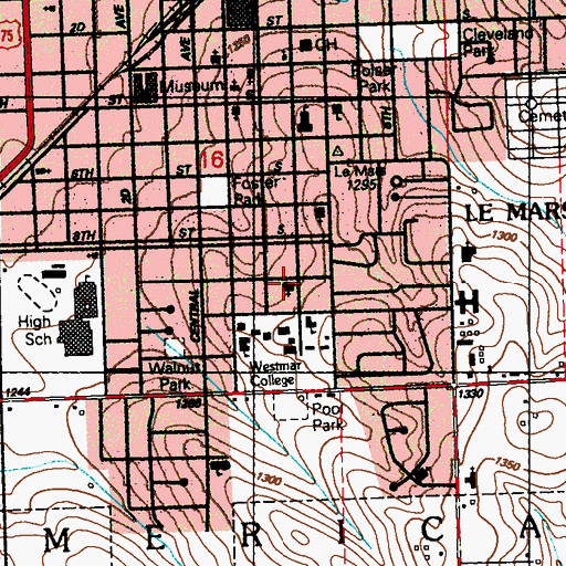 Topographic Map of Calvary United Methodist Church, IA