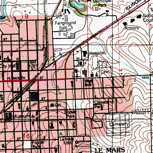 Topographic Map of Saint Joseph Church, IA