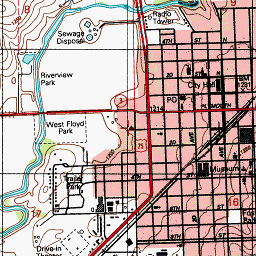 Topographic Map of Saint James church, IA