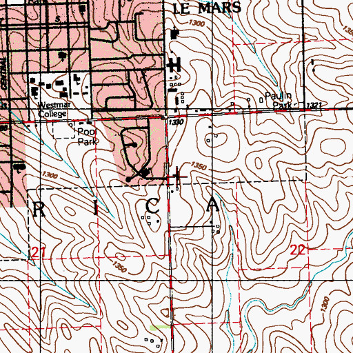 Topographic Map of Grace Lutheran Church, IA