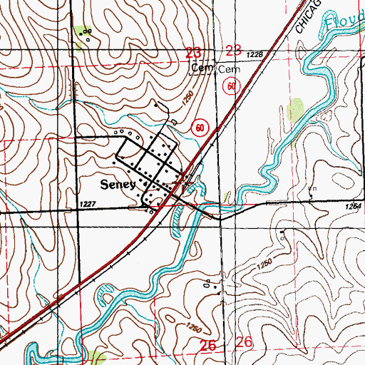Topographic Map of Seney, IA