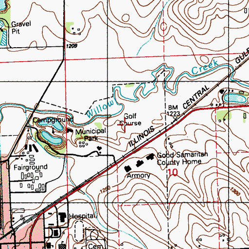 Topographic Map of Le Mars Municipal Golf Course, IA