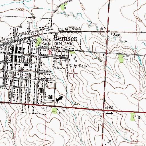 Topographic Map of Sunrise Park, IA