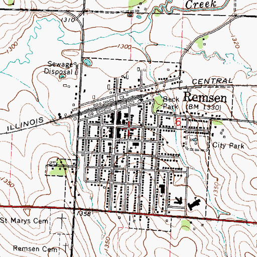 Topographic Map of Remsen Public Library, IA