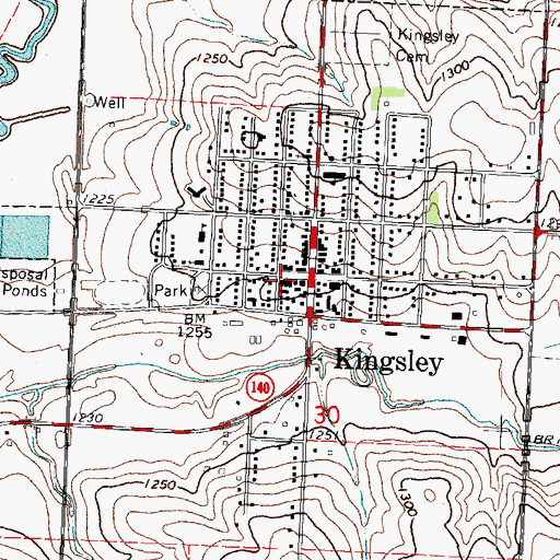 Topographic Map of Kingsley Chiropractic Clinic, IA