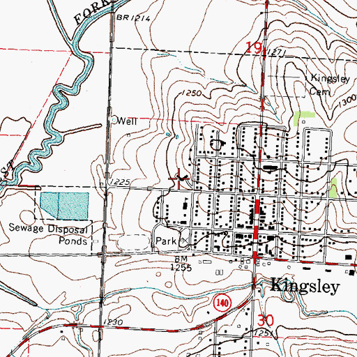 Topographic Map of Kingsley Nursing and Rehabilitation Center, IA