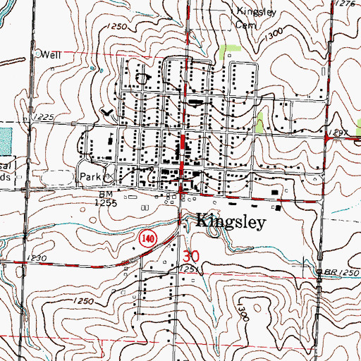 Topographic Map of Kingsley Medical Clinic, IA