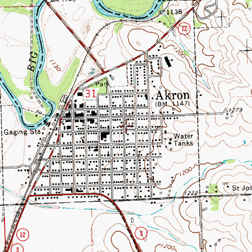 Topographic Map of Saint Patricks Catholic Church, IA