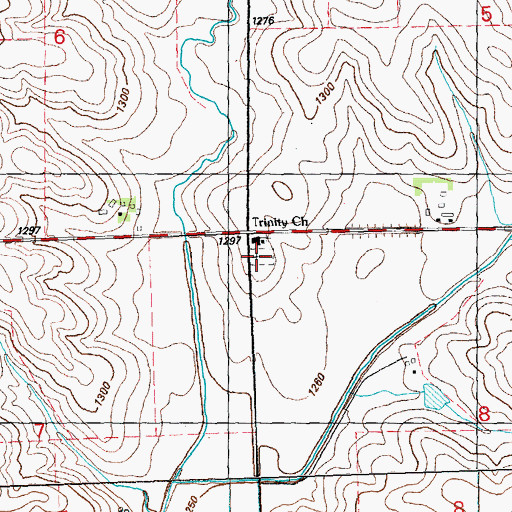 Topographic Map of Trinity Lutheran Cemetery, IA