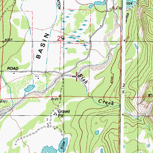 Topographic Map of Fish Creek, CO