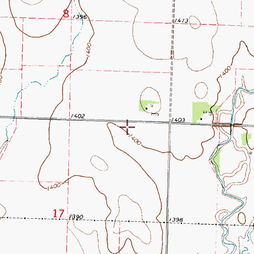 Topographic Map of Mill Creek Area, IA