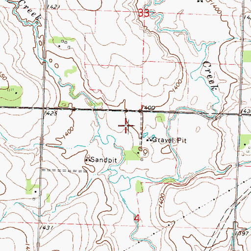 Topographic Map of Waterman Wildlife Area, IA