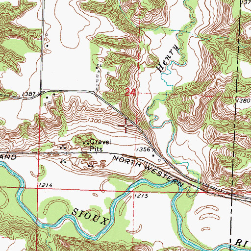 Topographic Map of Hill Little Sioux Overlook, IA