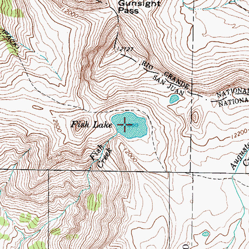 Topographic Map of Fish Lake, CO