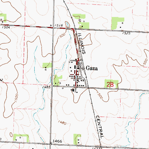 Topographic Map of Gaza Post Office (historical), IA