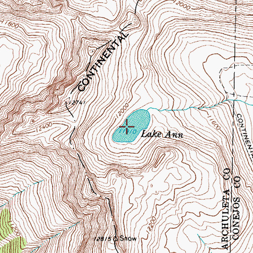Topographic Map of Lake Ann, CO