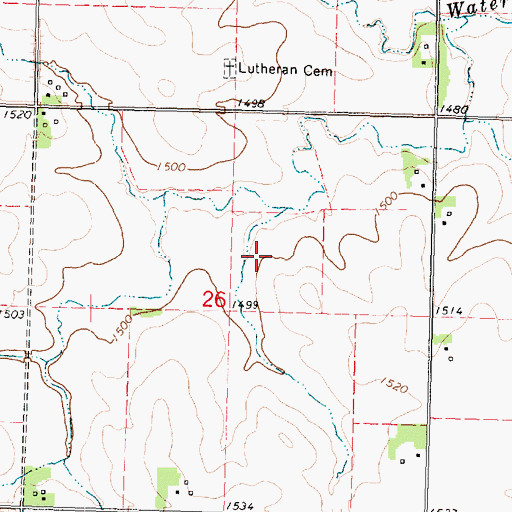 Topographic Map of Crona Post Office (historical), IA