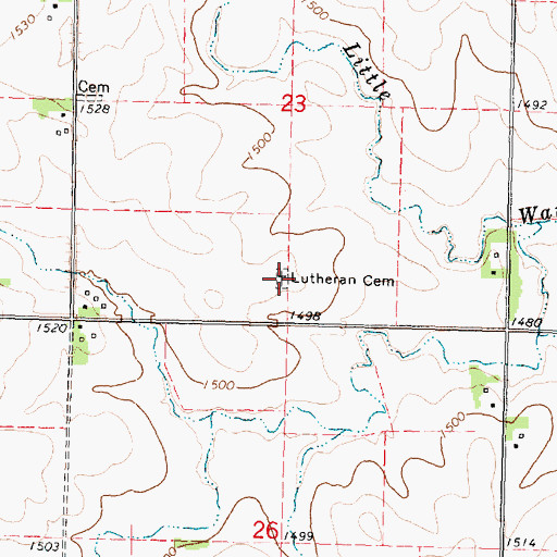 Topographic Map of Center Township Cemetery, IA