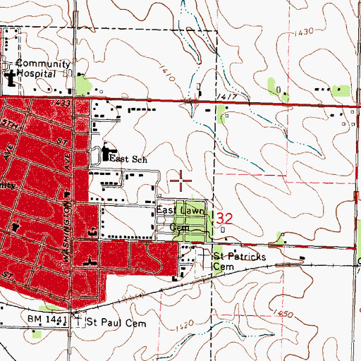 Topographic Map of Ruby Chiropractic Clinic, IA