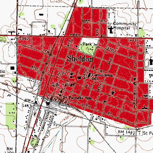 Topographic Map of United Methodist Church, IA