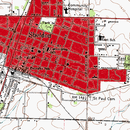 Topographic Map of First Christian Reformed Church, IA