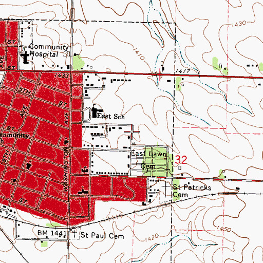 Topographic Map of Immanuel Christian Reformed Church, IA