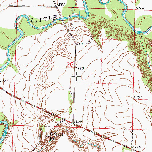 Topographic Map of First Settlement in O'Brien County Historical Marker, IA