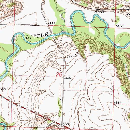 Topographic Map of First Cemetery, IA
