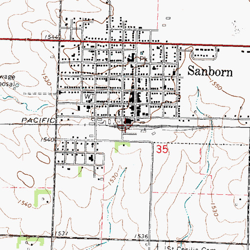 Topographic Map of Sanborn, IA
