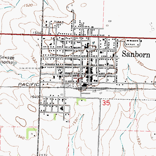 Topographic Map of Hartog Elevator Incorporated Elevator, IA